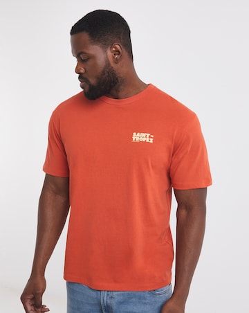 Jack & Jones Saint-Tropez Back Graphic T-Shirt - Orange