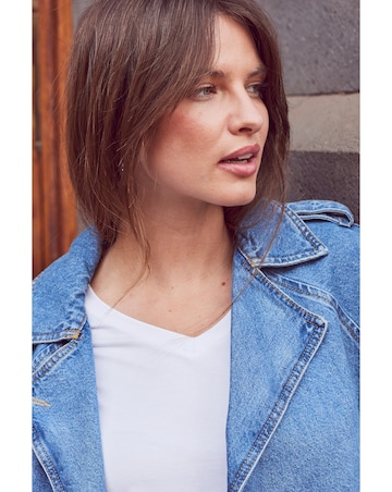 Sosandar Denim Trench Coat