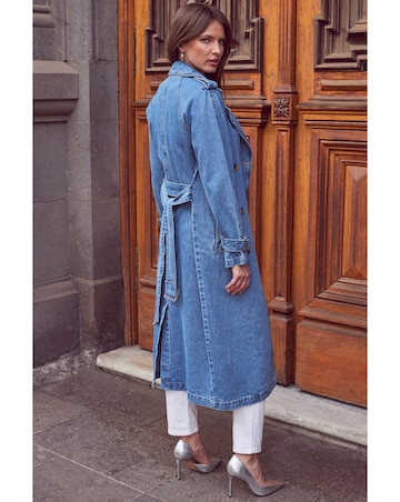 Sosandar Denim Trench Coat