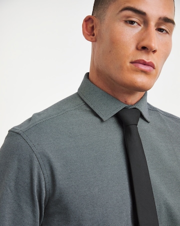 Jacamo Cutaway Collar Pique Formal Shirt