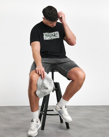 Jack & Jones Fayette Branding Black Crew Neck T-Shirt