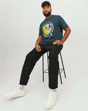 Jack & Jones Black Straight Fit Cotton Trouser