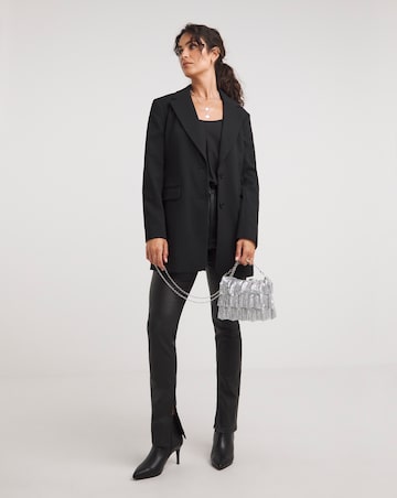 Black Relaxed Twill Blazer