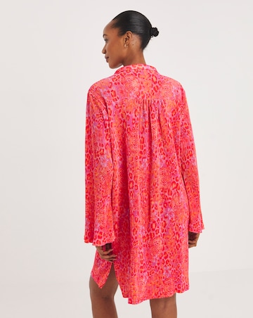 Button Through Plisse Night Shirt