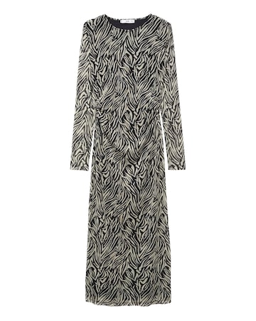 Mango Zebra Print Midi Dress