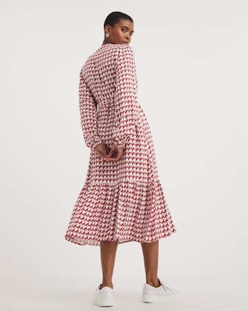 Button Through Tie Belt Midi Dress