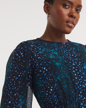 Printed Chiffon Smock Dress