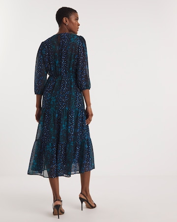 Printed Chiffon Smock Dress