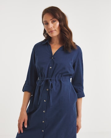 Brushed Flannel Utility Shirt Dress