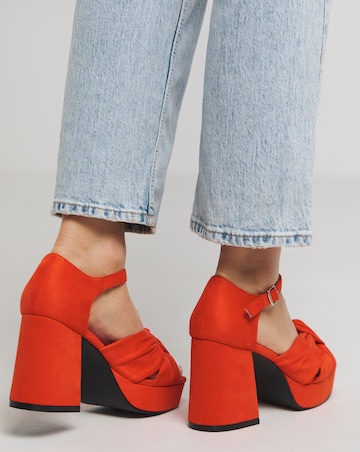 Agnes Knot Detail Platform Sandals - Wide Fit (E)