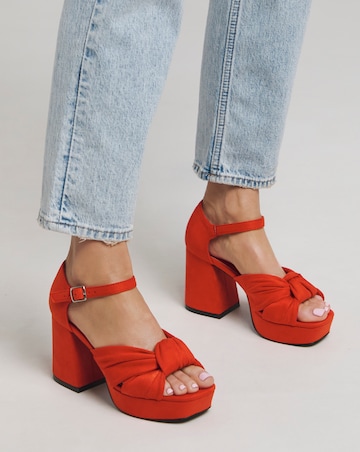 Agnes Knot Detail Platform Sandals - Wide Fit (E)