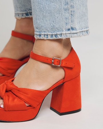 Agnes Knot Detail Platform Sandals - Wide Fit (E)