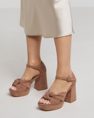 Agnes Knot Detail Platform Sandals - Wide Fit (E)