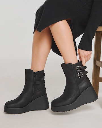 Jada Wedge Ankle Boots - Wide Fit (E)