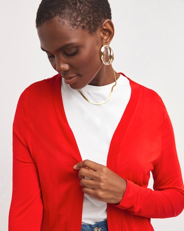 Red Edge to Edge Cardigan