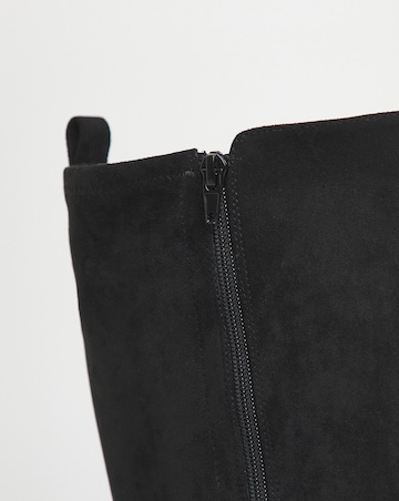 Deedee Stretch Panel Knee High Boots - Wide Fit (E) & Super Curvy Calf