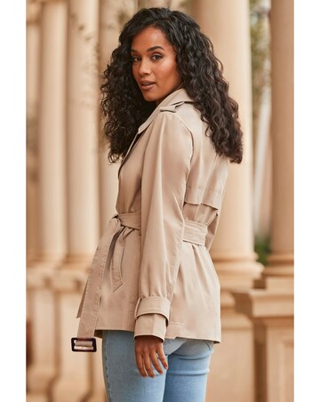 Sosandar Fitted Short Trench Coat