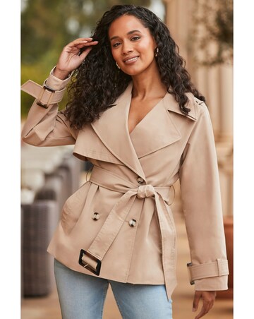 Sosandar Fitted Short Trench Coat