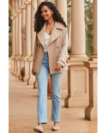 Sosandar Fitted Short Trench Coat