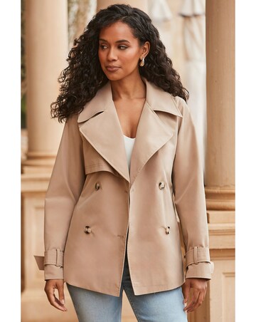 Sosandar Fitted Short Trench Coat