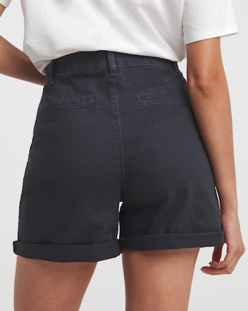 Navy Stretch Turn Up Chino Shorts