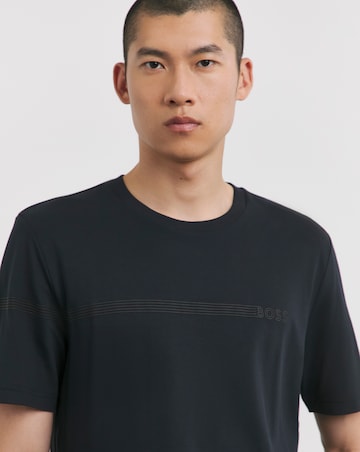BOSS Short Sleeve Chest Stripe Dark Blue T-Shirt