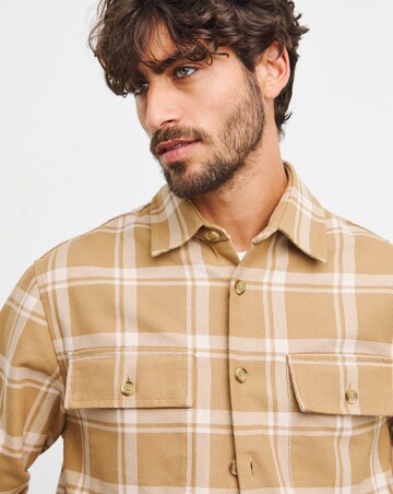 BOSS Beige Checked Overshirt