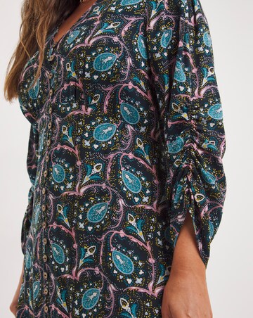 Joe Browns Blue Multi Paisley Button Through Maxi Dress