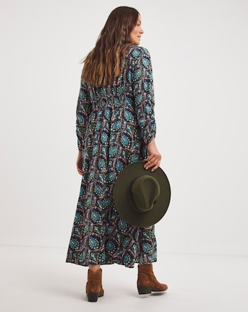 Joe Browns Blue Multi Paisley Button Through Maxi Dress