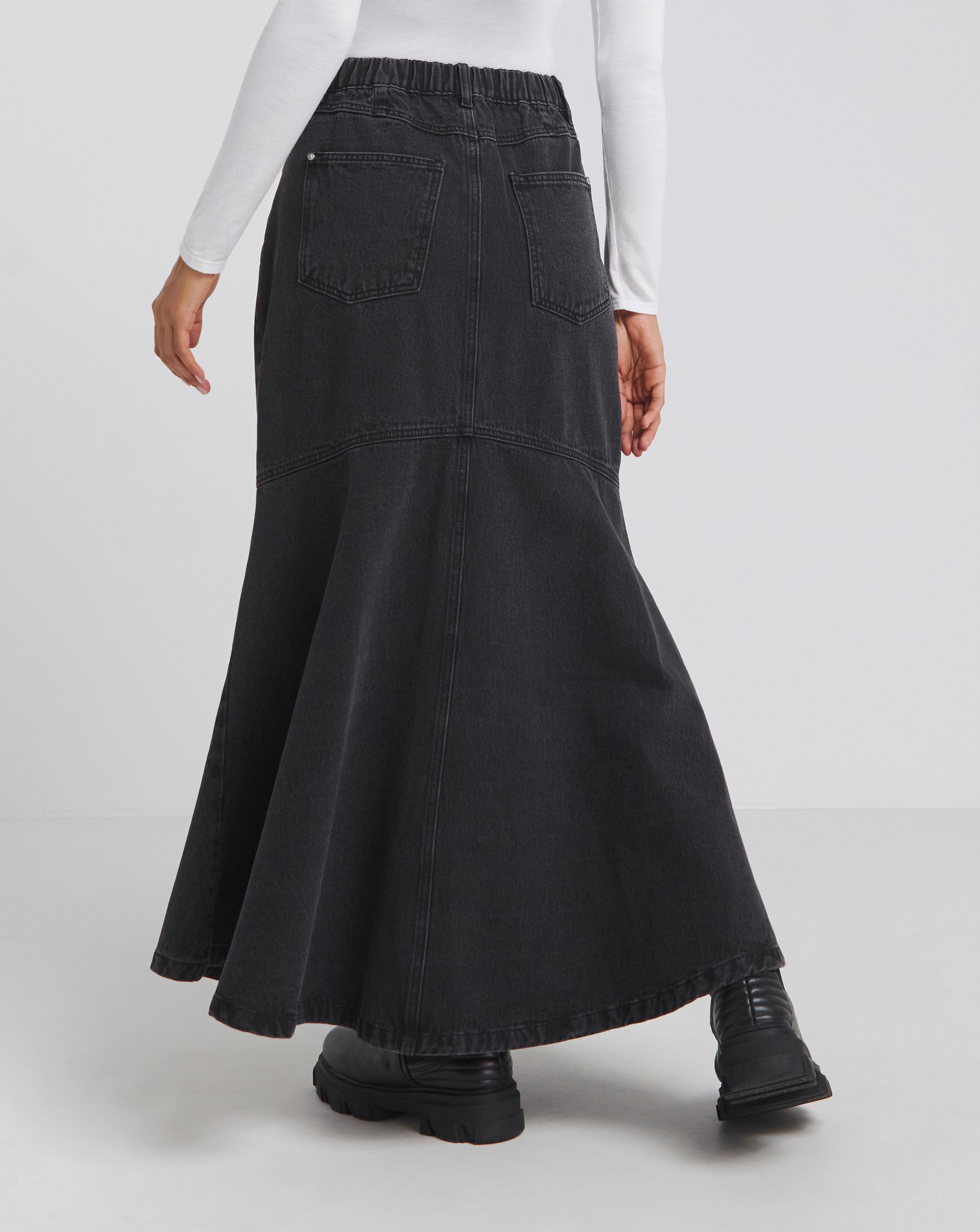 スカート musinsastandardwoman Women's Denim Maxi Skirt Rusty Black MW Denim Maxi Skirt | Unison Label